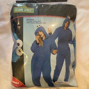 Sesame Street Halloween Hooded Suit with Cookie Monster Face.